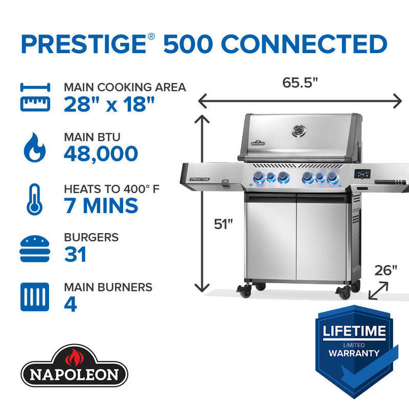 Prestige 500 Connected w/ IR Side & Rear Burners