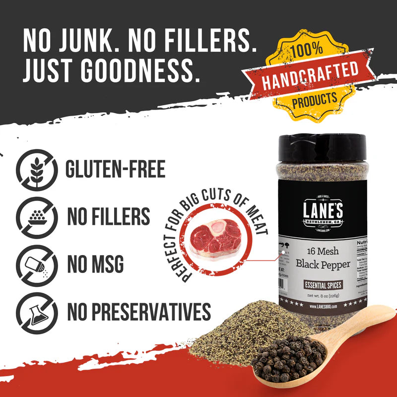 Lane's BBQ 16-mesh Black Pepper