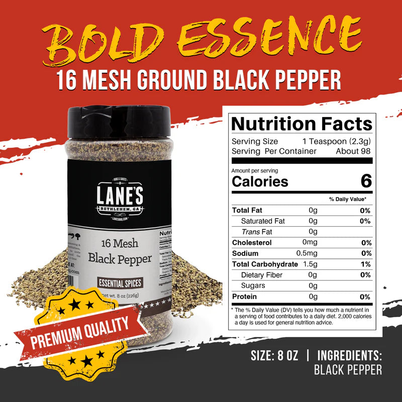 Lane's BBQ 16-mesh Black Pepper