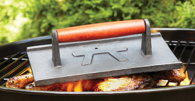 Rosewood Cast Iron Grill Press