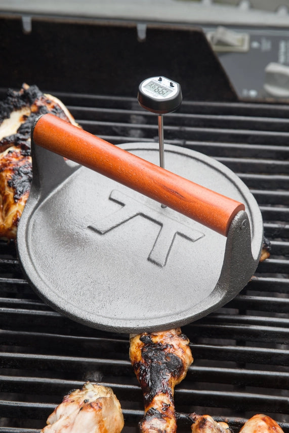Rosewood Round Cast Iron Grill Press